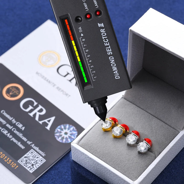 S925 Moissanite Diamond Santa Stud Earrings - Different Drips