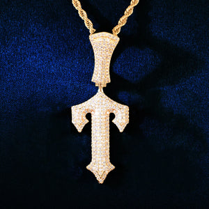 College Font Single Letter Pendant - Different Drips