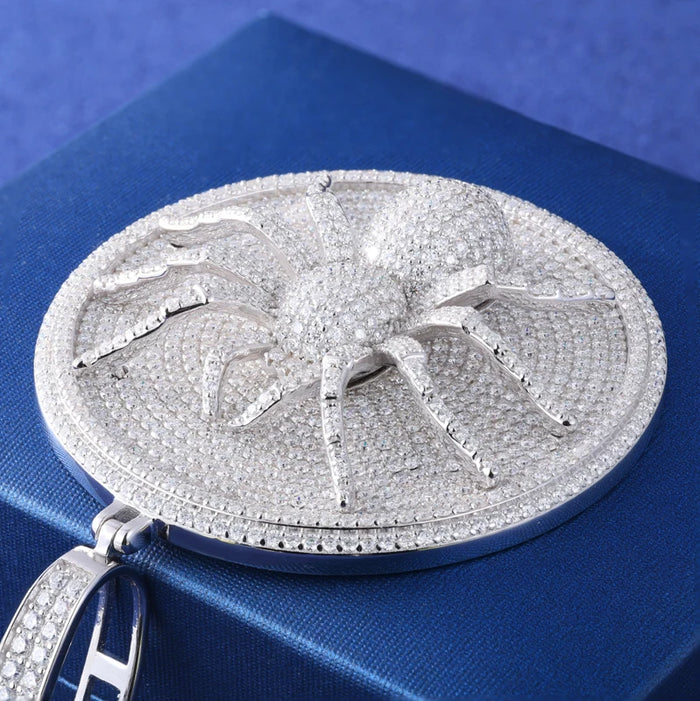Iced Moissanite Spider Medallion Pendant - Different Drips