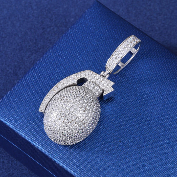 S925 Moissanite Grenade Pendant - Different Drips