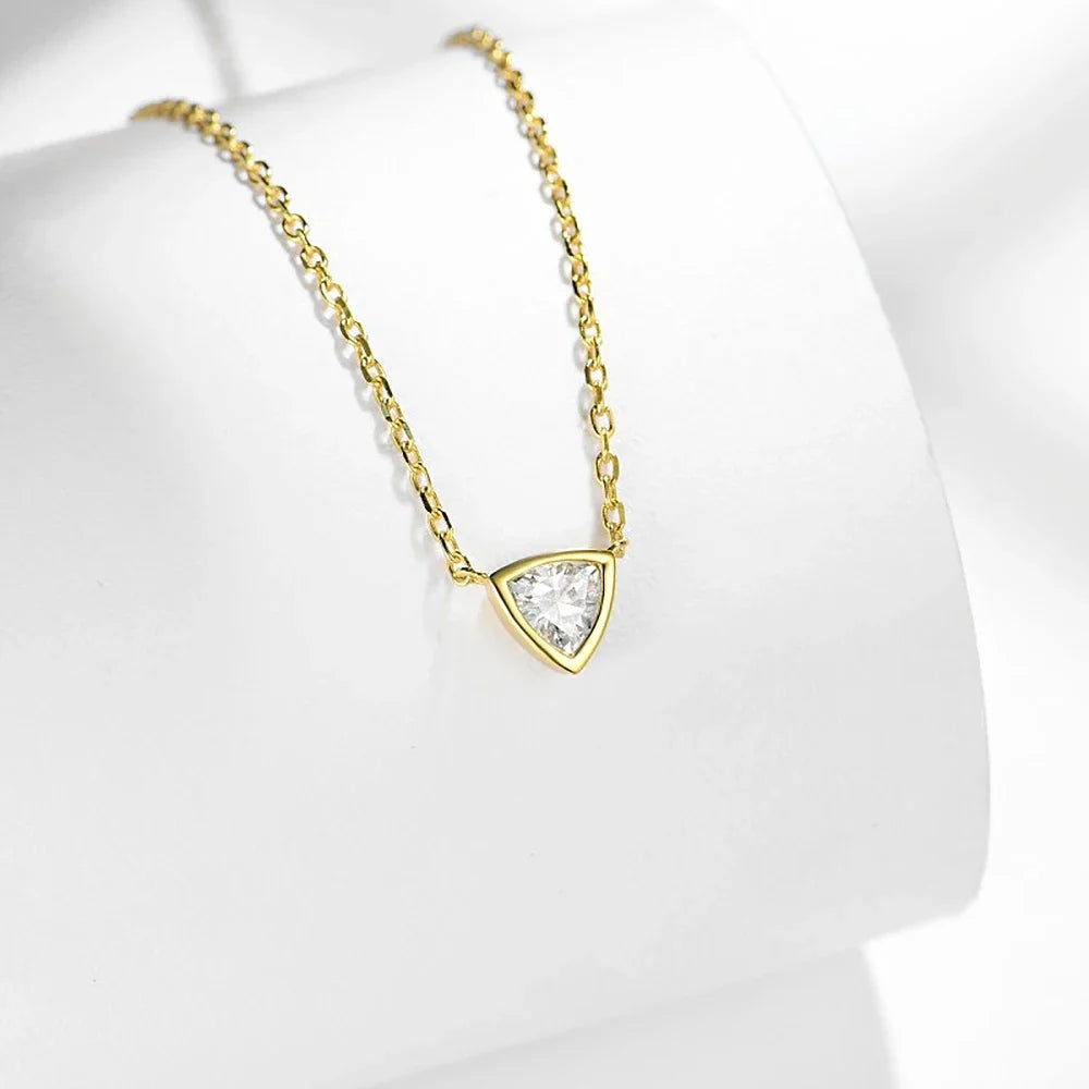 Women's S295 Moissanite Trillion Cut Diamond Pendant - Different Drips