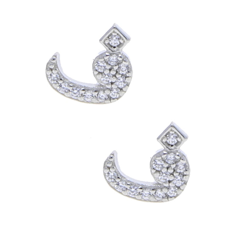 S925 Women's Arabic Alphabet Letter Earrings - Different Drips