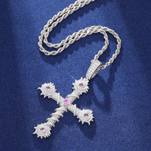 S925 Moissanite Thorns Cross Pendant - Different Drips