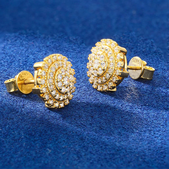 Sunburst Cluster Stud Earrings - Different Drips