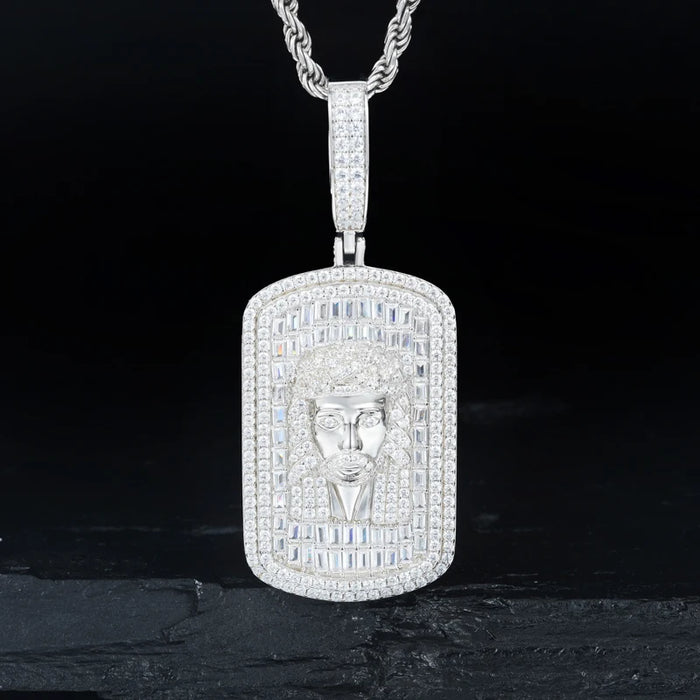 S925 Moissanite Rectangular Jesus Pendant - Different Drips