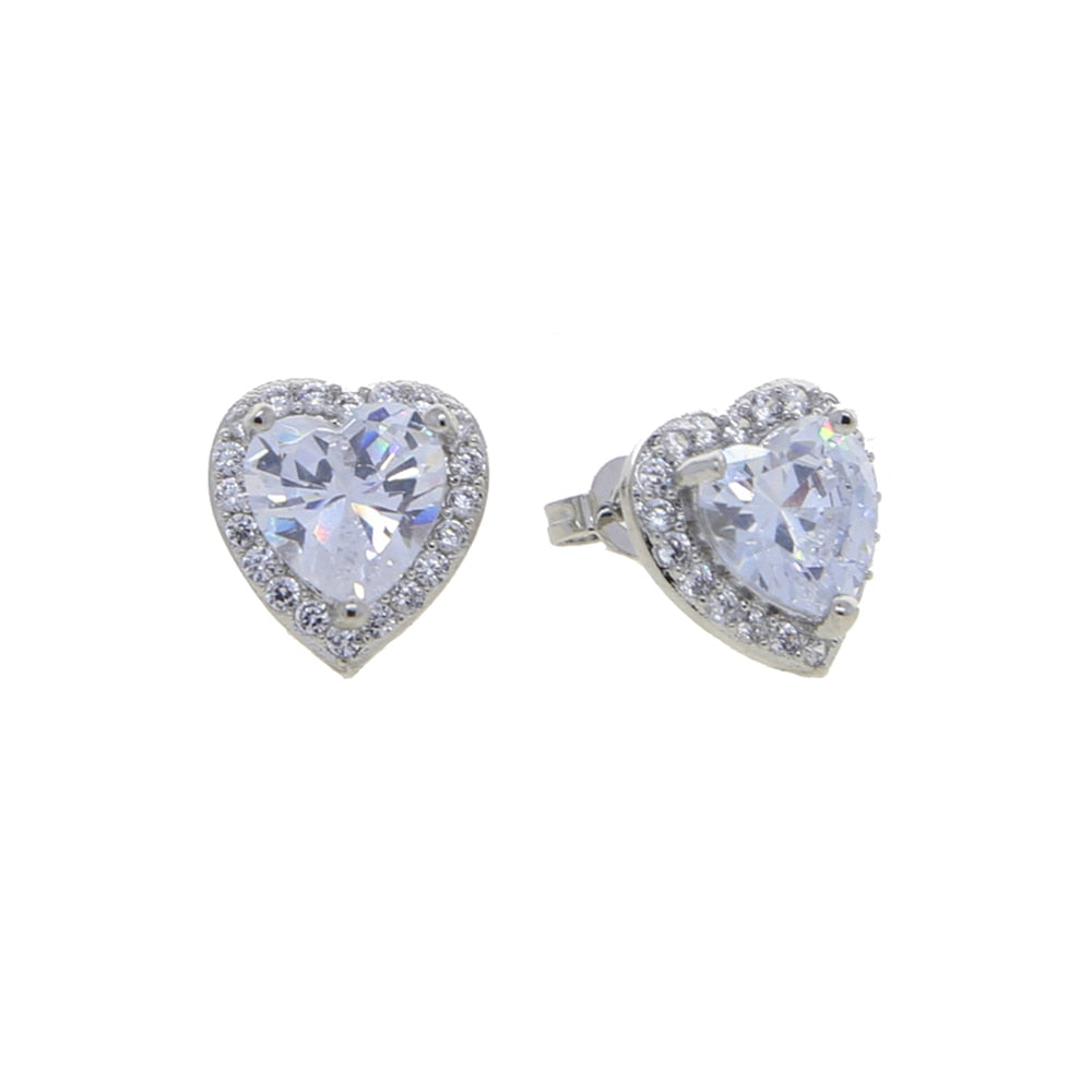 S925 Women's Heart Shaped Stud Earrings - Different Drips