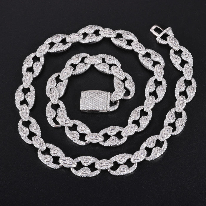 S925 Moissanite Diamond Open Mariner Chain - Different Drips