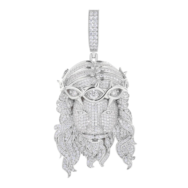 S925 Moissanite Jesus Head Pendant - Different Drips