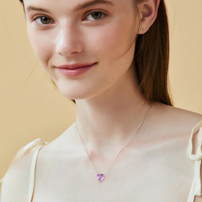 Women's S925 Heart Cut Moissanite Diamond Pendant - Different Drips