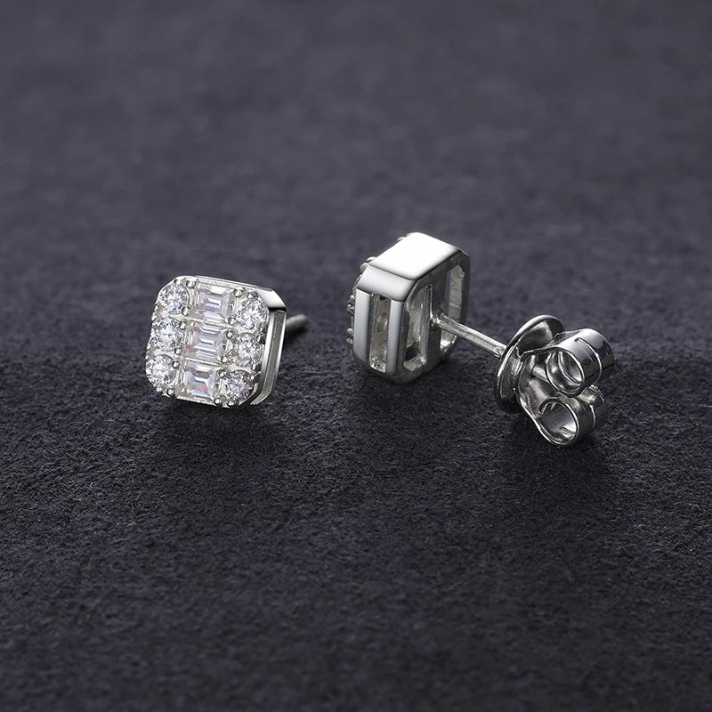 7mm S925 Moissanite Baguette Earrings - Different Drips