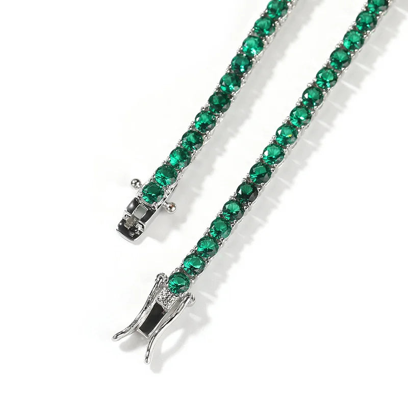 Iced Out Emerald Green Tennis Chain - Different Drips