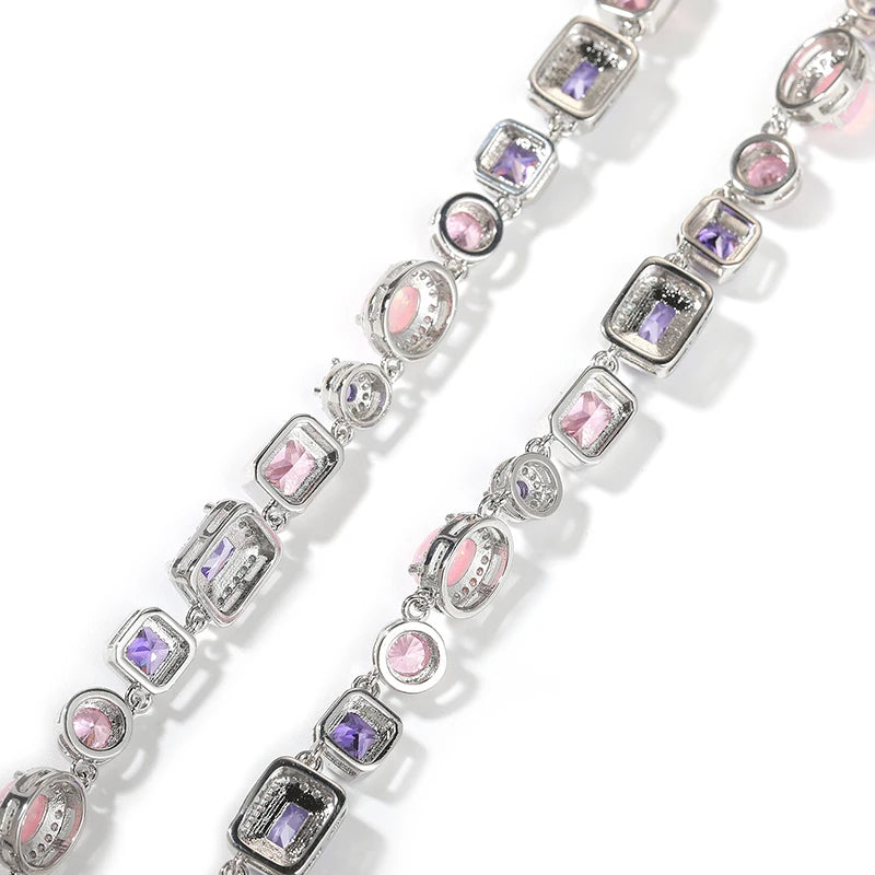 8mm Citrine Yellow Opal Mixed Stone Tennis Chain - Different Drips