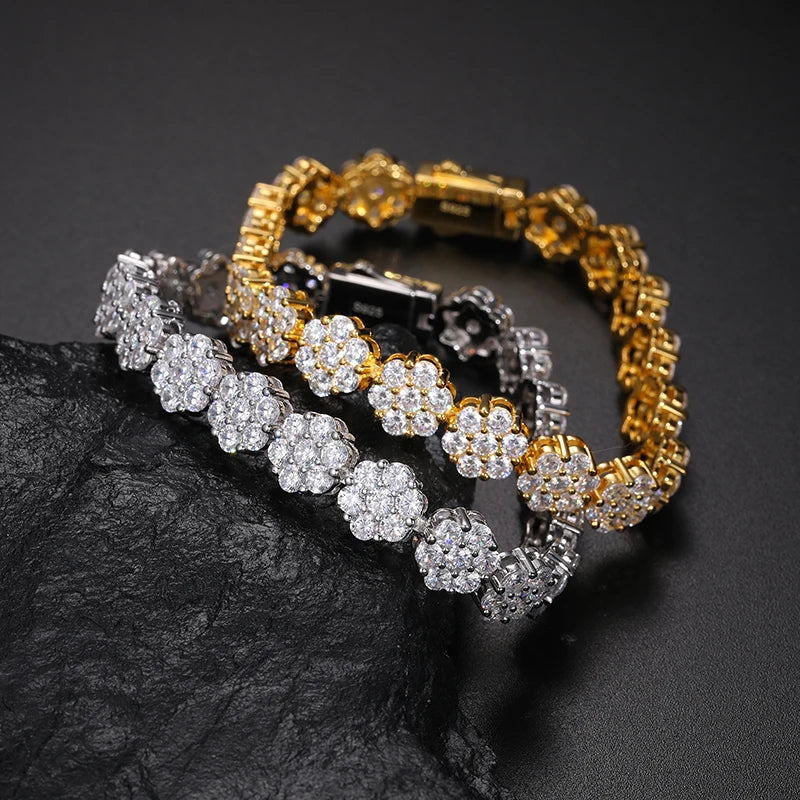 S925 Moissanite Honeycomb Link Bracelet - Different Drips