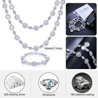 Thumbnail for S925 Moissanite 14mm Diamond Stationed Bracelet - Different Drips