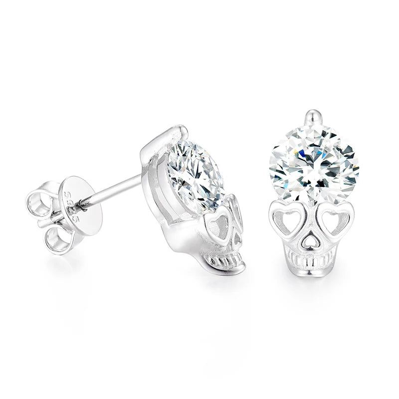 S925 Moissanite Skeleton Stud Earrings - Different Drips