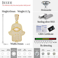 Thumbnail for S925 Moissanite Hasma Hand Pendant - Different Drips