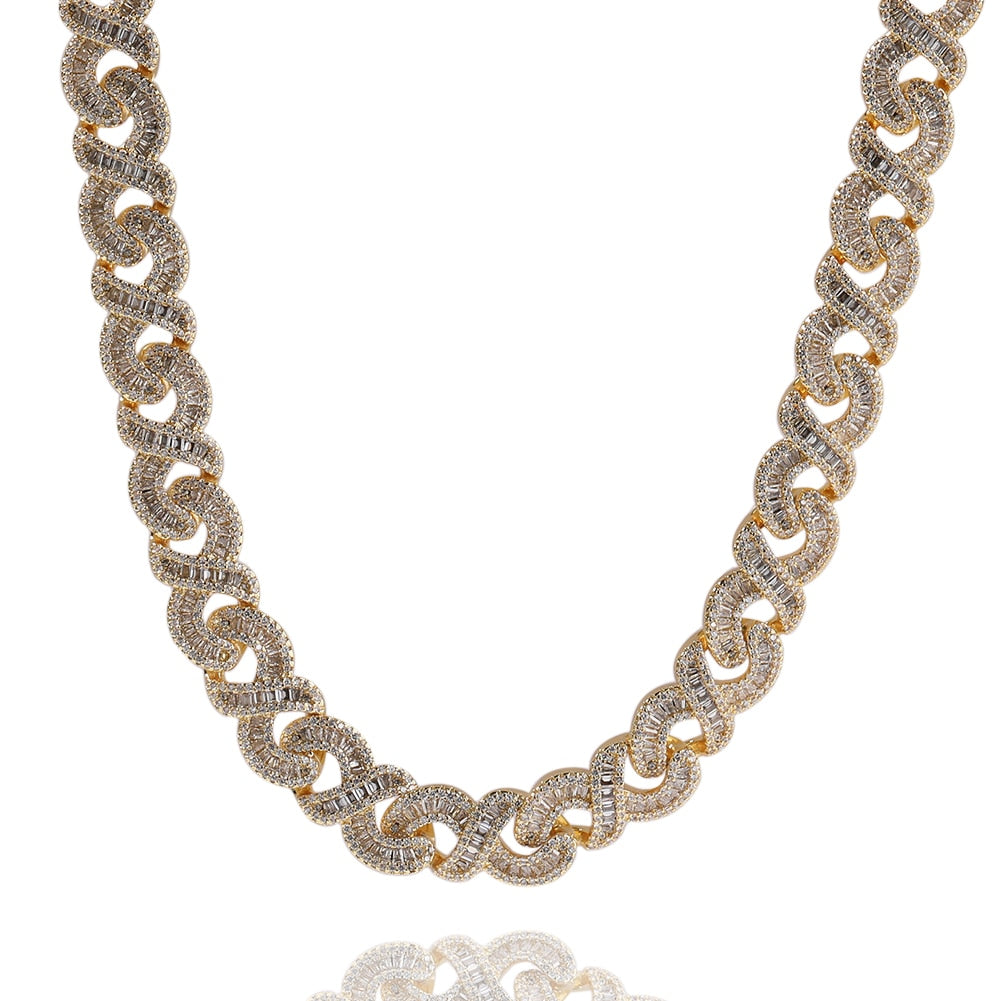 15mm Baguette Infinity Link Chain - Different Drips
