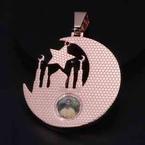 Crescent & Star Mosque Custom Photo Pendant - Different Drips