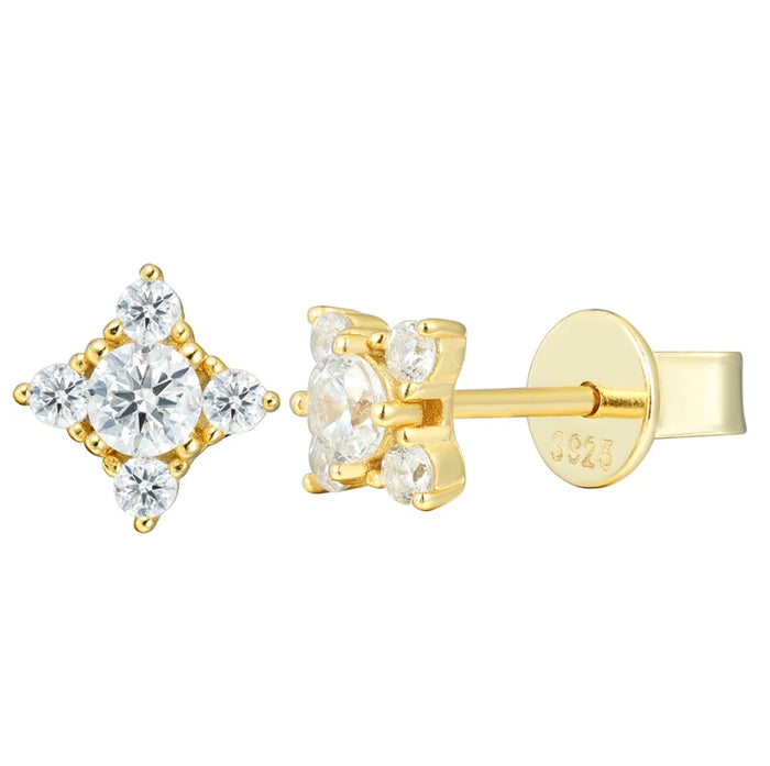 S925 Moissanite Cluster Stud Earrings - Different Drips