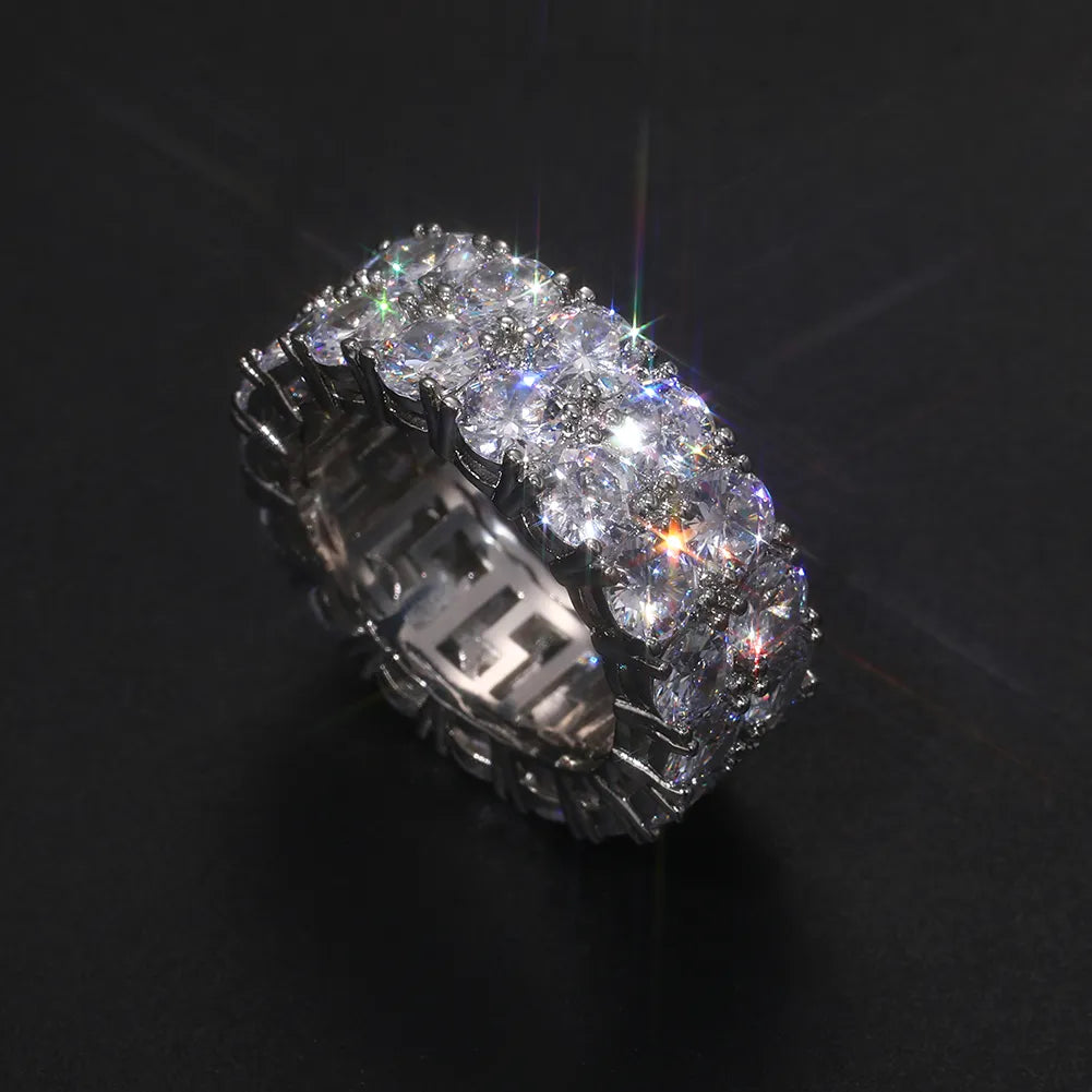 10mm S925 2 Row Moissanite Eternity Ring - Different Drips
