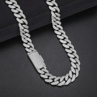 Thumbnail for 15mm S925 Moissanite Curb Cuban Chain - Different Drips