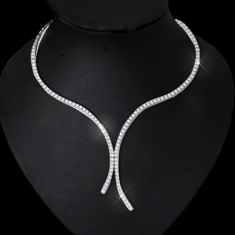 3mm Women's S925 Moissanite Lariat Tennis Necklace - Different Drips