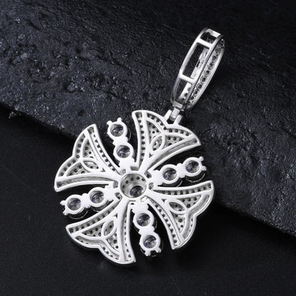 S925 Moissanite Flower Cross Pendant - Different Drips