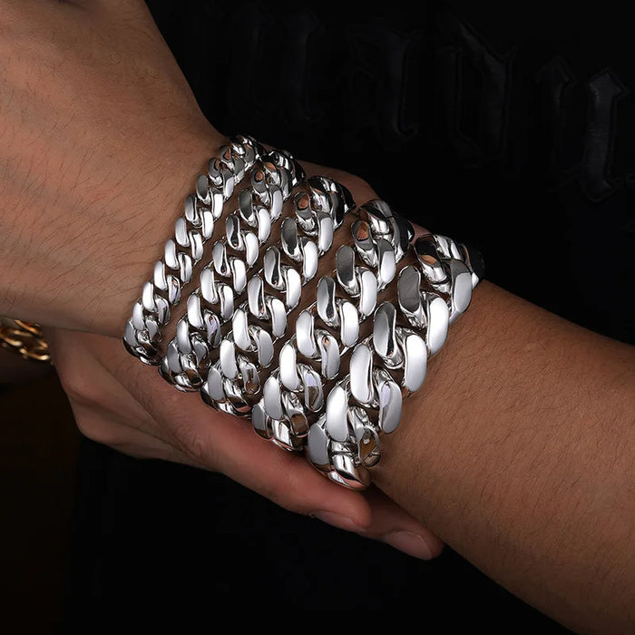 10mm-20mm Solid Iced Clasp Miami Cuban Bracelet - Different Drips