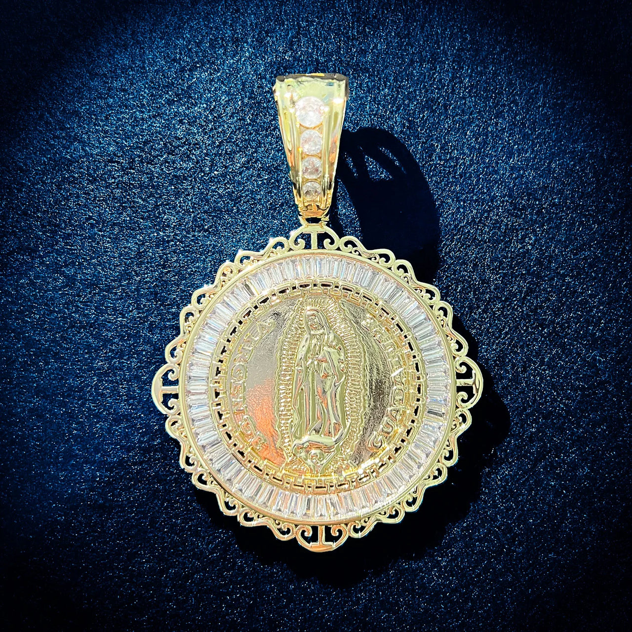 Baguette Jesus Medallion Pendant - Different Drips