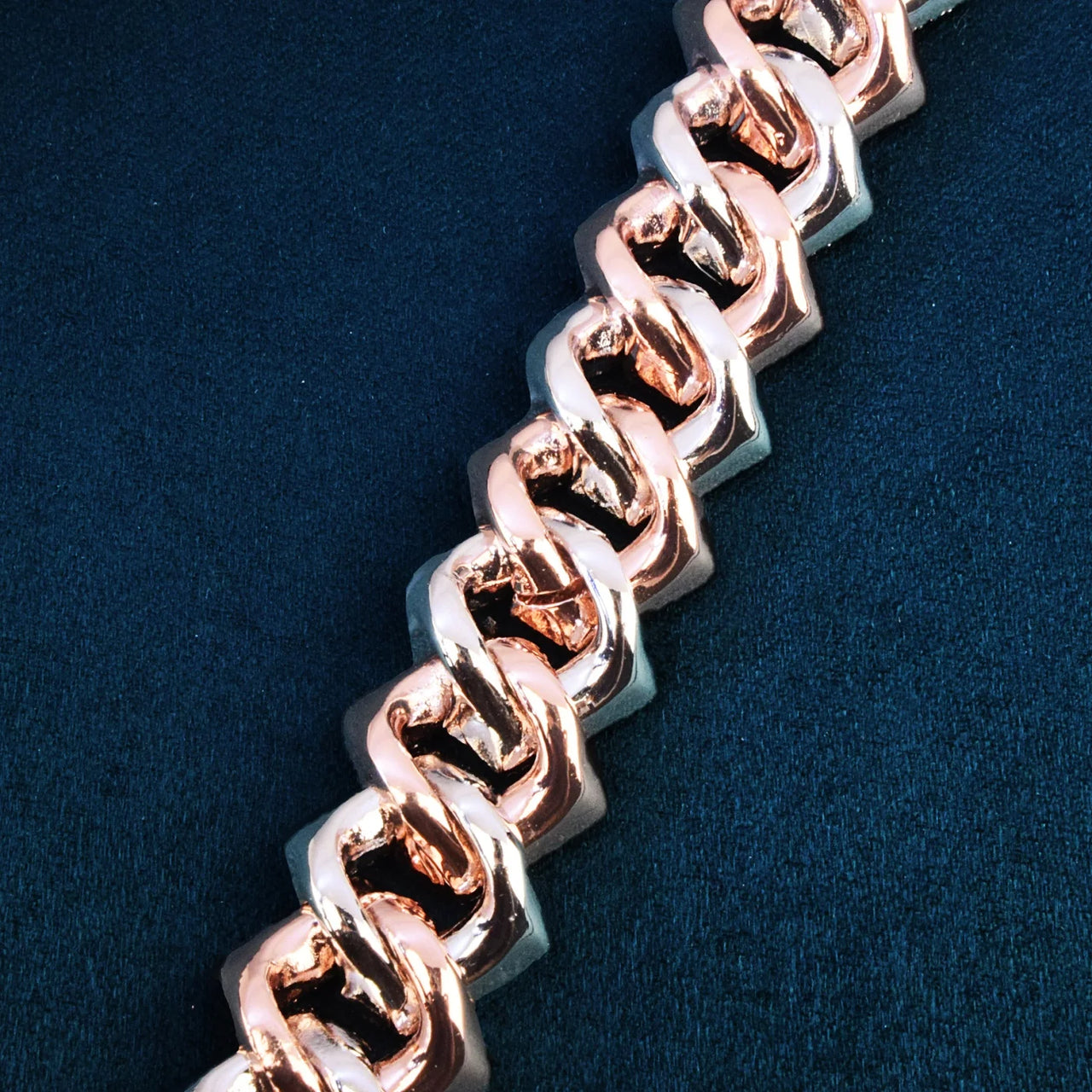 17mm Two Two Baguette Prong Cuban Link Bracelet - Different Drips