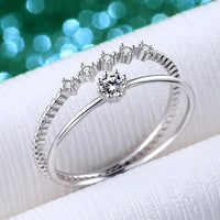Thumbnail for Women's S925 Moissanite Two Piece Micro Band Ring - Different Drips