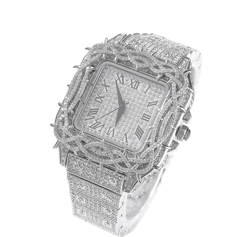 Iced Thorn Bezel Square Watch