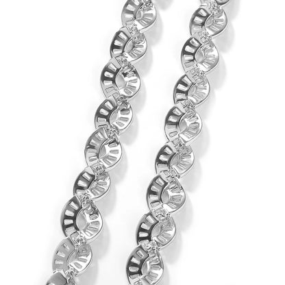 Iced Baguette Infinity Twist Link Chain - Different Drips