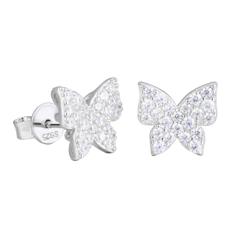 S925 Moissanite Butterfly Stud Earrings - Different Drips