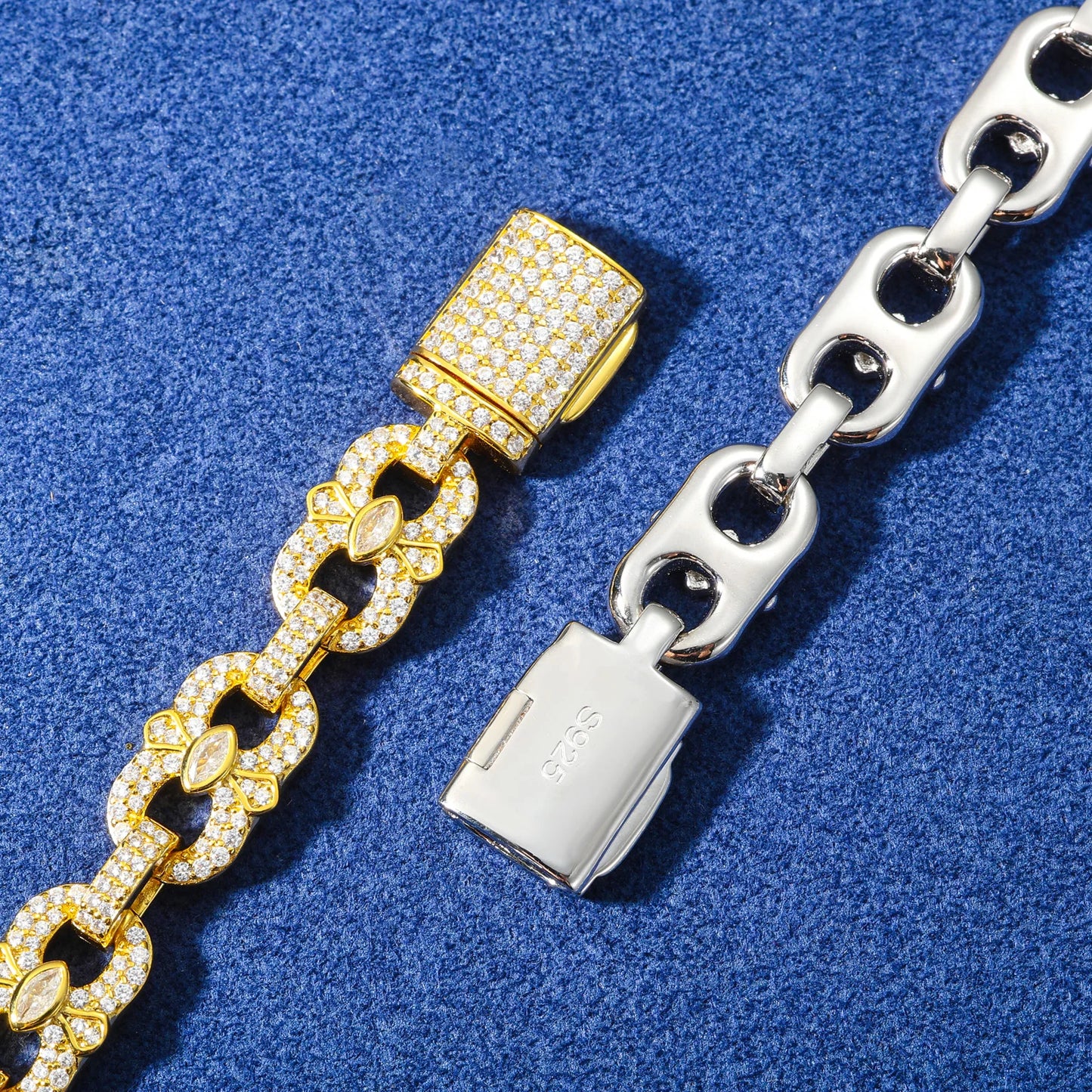 S925 Moissanite Marquise Link Diamond Bracelet - Different Drips