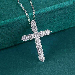 Women's S925 Moissanite Cross Pendant - Different Drips