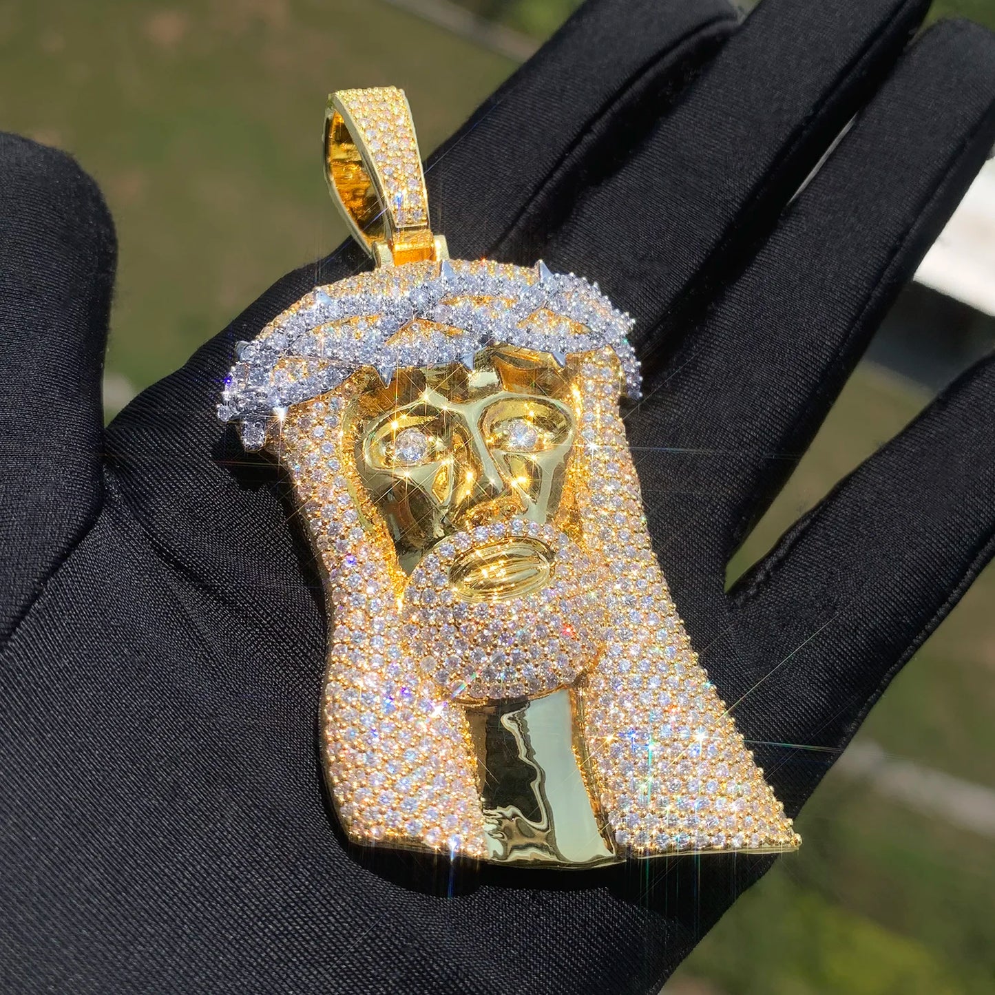 Crown Of Thorns Jesus Head Pendant - Different Drips