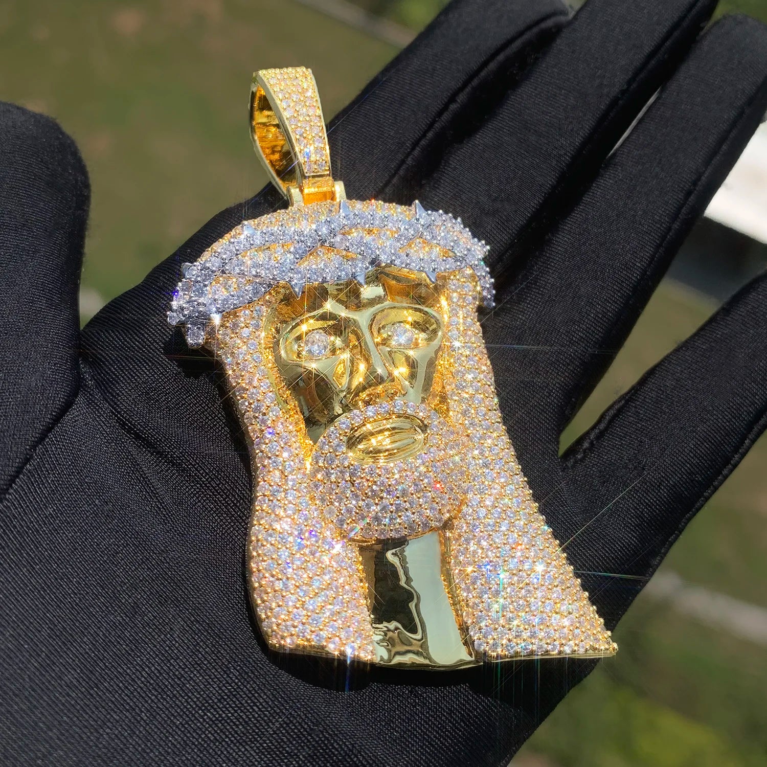 Crown Of Thorns Jesus Head Pendant - Different Drips