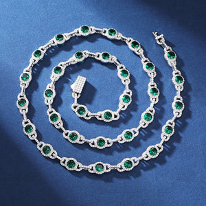 7mm S925 Moissanite Gem Stationed Chain - Different Drips