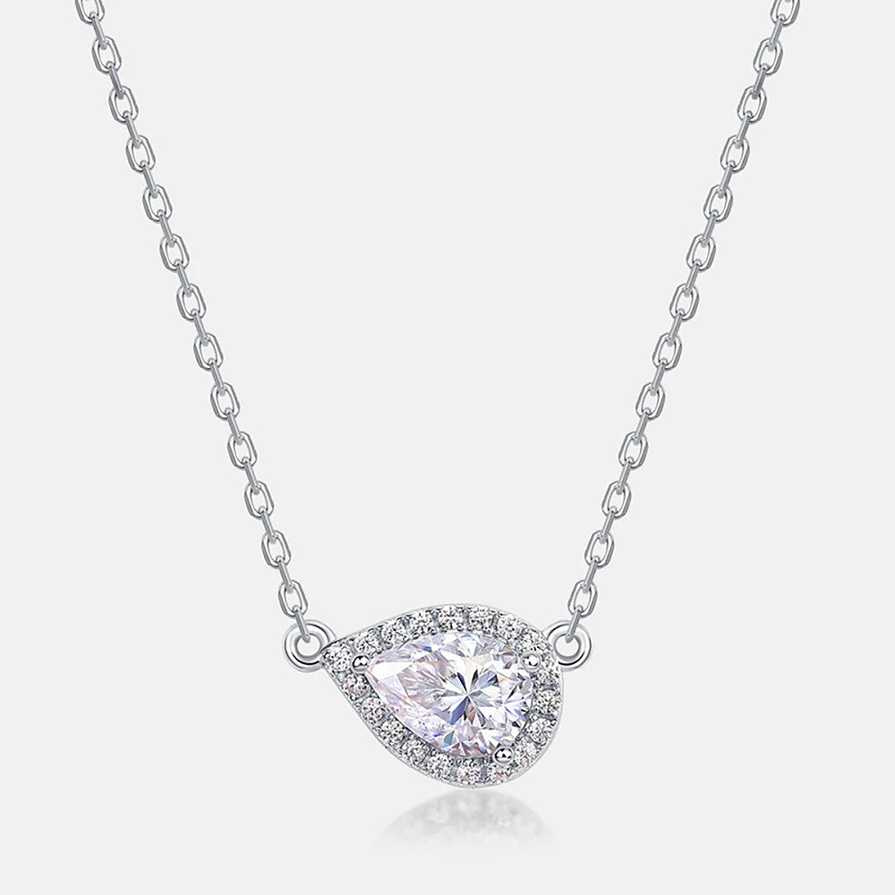 Women's S925 Pear Cut Moissanite Diamond Pendant - Different Drips