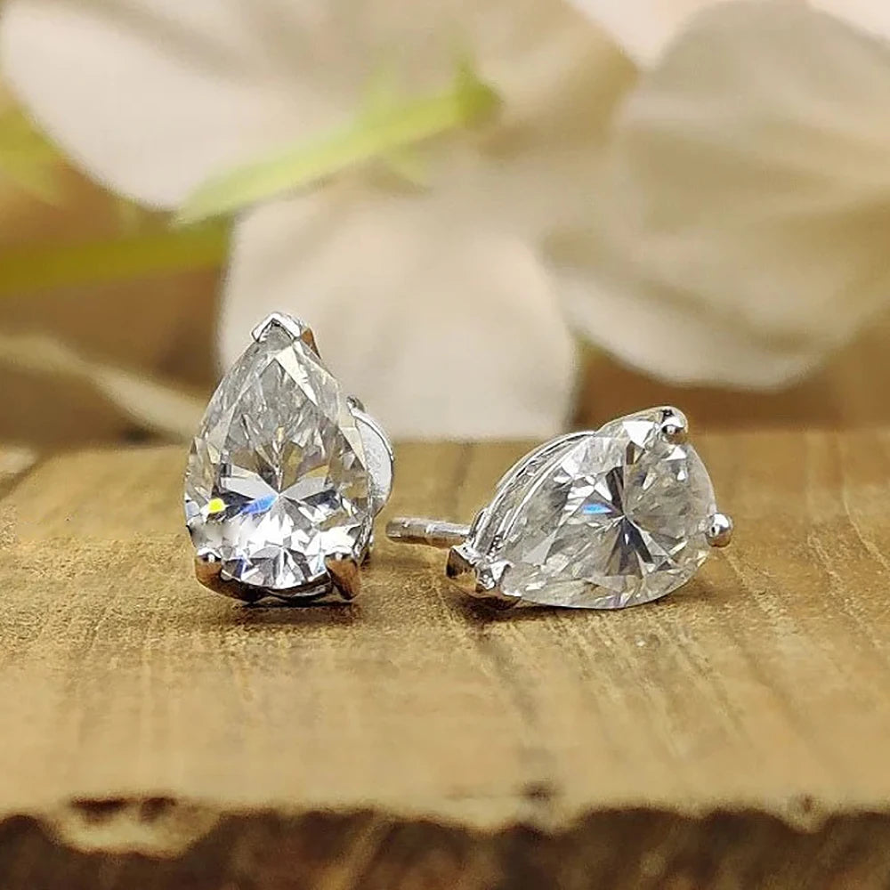 Women's S925 Waterdrop Pear Cut Moissanite Diamond Earrings - Different Drips