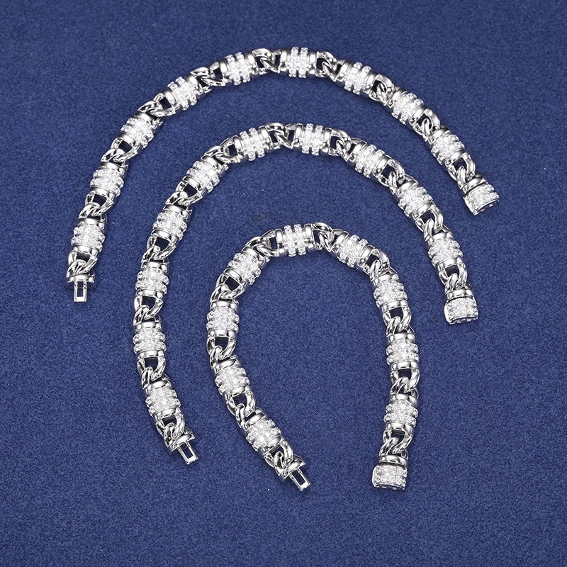 S925 Moissanite Rolled Barb Wire Chain - Different Drips