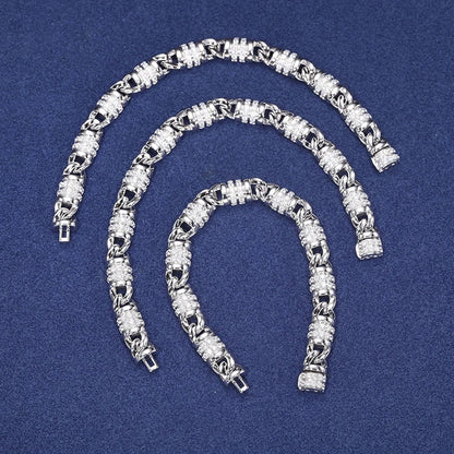 S925 Moissanite Rolled Barb Wire Chain - Different Drips