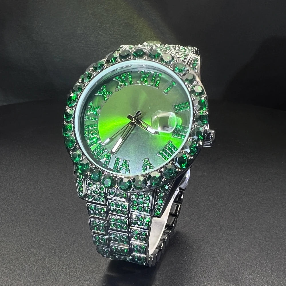 Bust Down Aqua Roman Watch - Different Drips