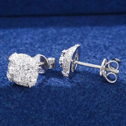 925 Sterling Silver Iced Out Cross Moissanite Stud Earrings - Different Drips