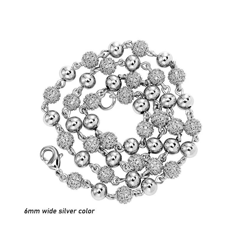 Iced Ball Bead Link Chain - Different Drips