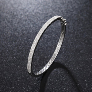 4mm S925 3 Row Moissanite Cuff Bracelet - Different Drips