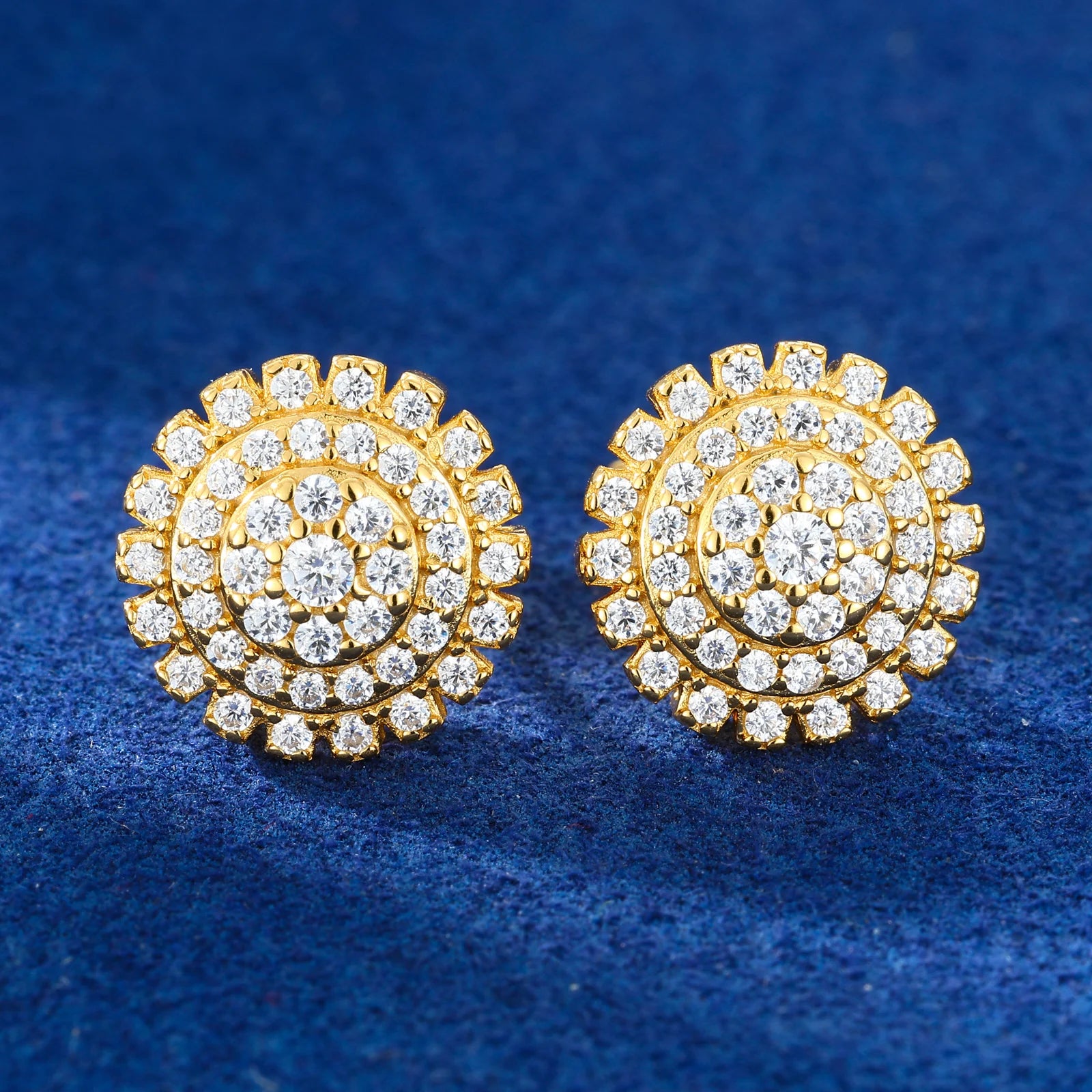 Sunburst Cluster Stud Earrings - Different Drips