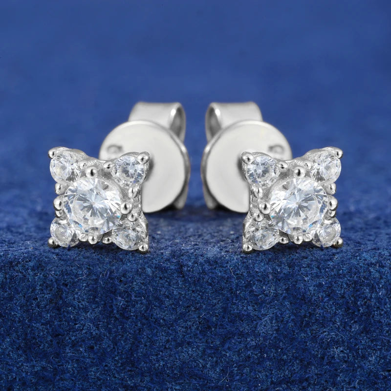 S925 Moissanite Cluster Stud Earrings - Different Drips