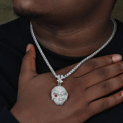 Iced Out Moissanite Skull Pendant - Different Drips